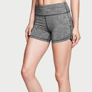VSX Knockout Hot Shorts Black Marl Gathered Sides